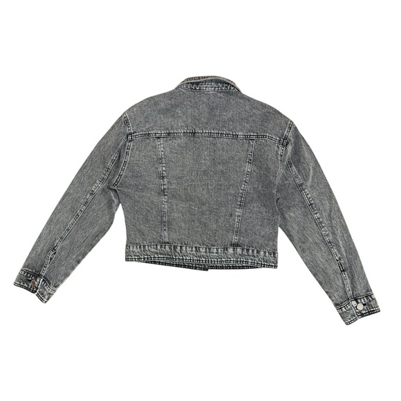 Rebecca Minkoff Gray Grey Denim Jean Jacket Studded Punk Button Up Size M Cotton - Picture 3 of 8
